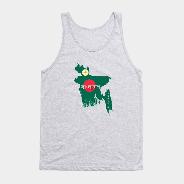 Bangladesh flag & map Tank Top by Travellers